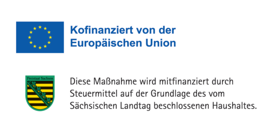 von der Europäischen Union und vom Freistaat Sachsen unterstützt